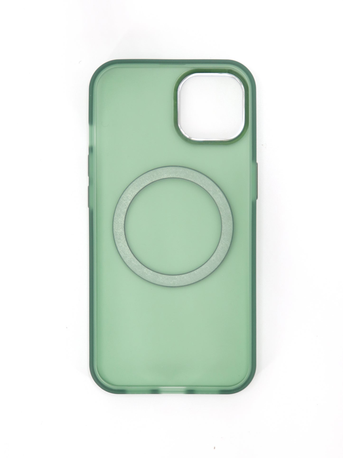 IPhone Premium Soft Polycarbonate Transparent Case/Cover | Magsafe Wireless Magnetic Support, Green Color | Style: IP_07