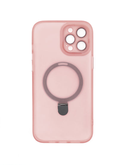 IPhone Premium Soft Polycarbonate Transparent Case/Cover | Ring Stand, Pink Color | Style: IP_10