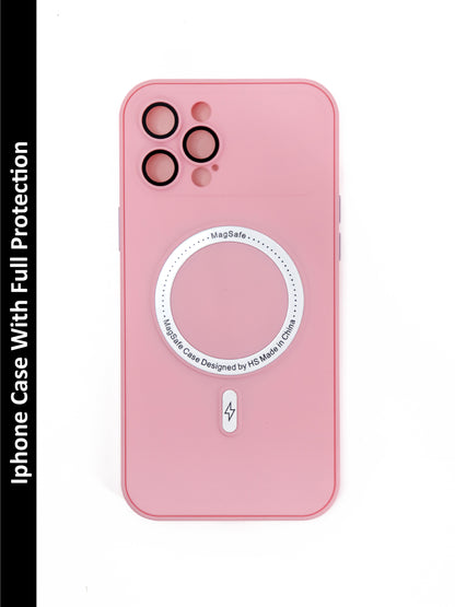 IPhone Premium Soft Polycarbonate Case/Cover | Magsafe Wireless Magnetic Support, Pink Color | Style: IP_08